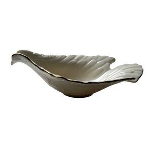 Lenox Shell-Shaped Porcelain Dish With Gold Trim Collectable Elegant Display
